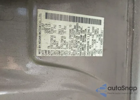 2008 Nissan Xterra X from USA, damaged, VIN 5N1AN08U08C513963